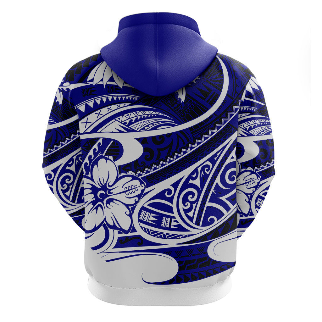 Polynesian Tribal Hoodie Blue LT6