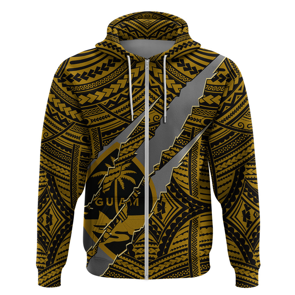 Polynesian Guam Hoodie with Coat Of Arms Claws Style - Gold LT6
