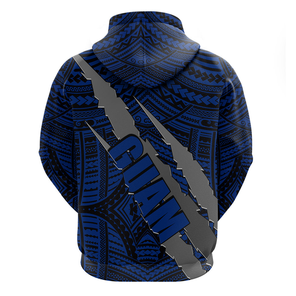 Polynesian Guam Hoodie with Coat Of Arms Claws Style - Blue LT6