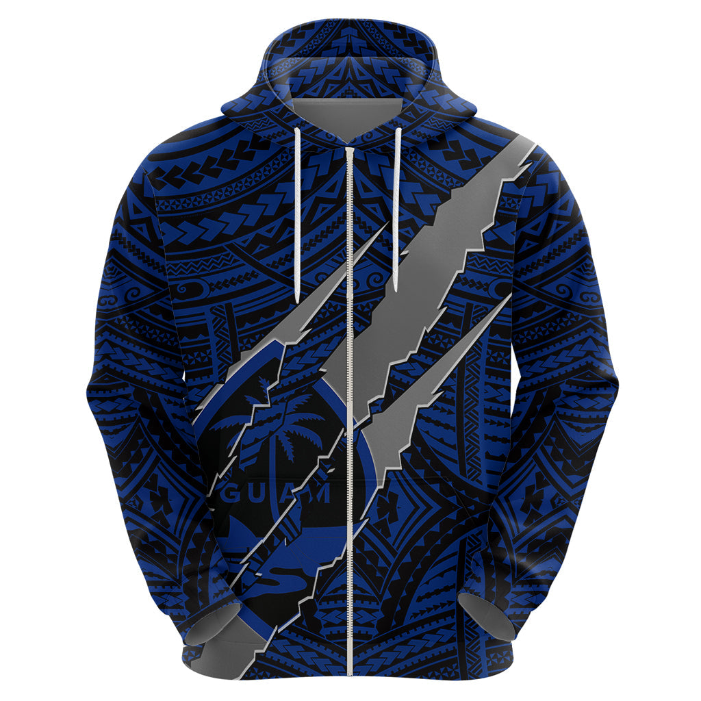 Polynesian Guam Hoodie with Coat Of Arms Claws Style - Blue LT6