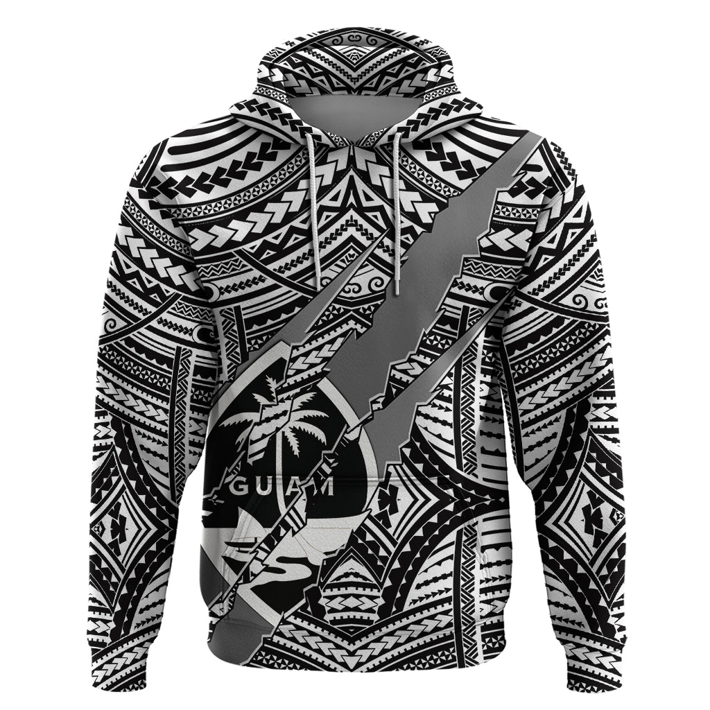 Polynesian Guam Hoodie with Coat Of Arms Claws Style - White LT6