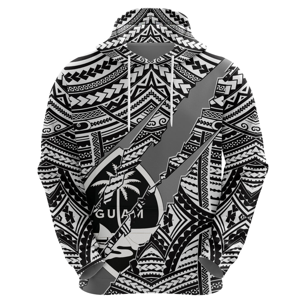 Polynesian Guam Hoodie with Coat Of Arms Claws Style - White LT6
