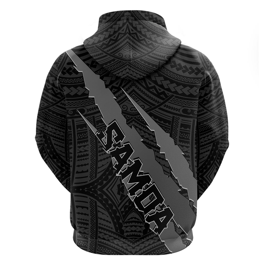 Polynesian Samoa Hoodie with Coat Of Arms Claws Style - Black LT6