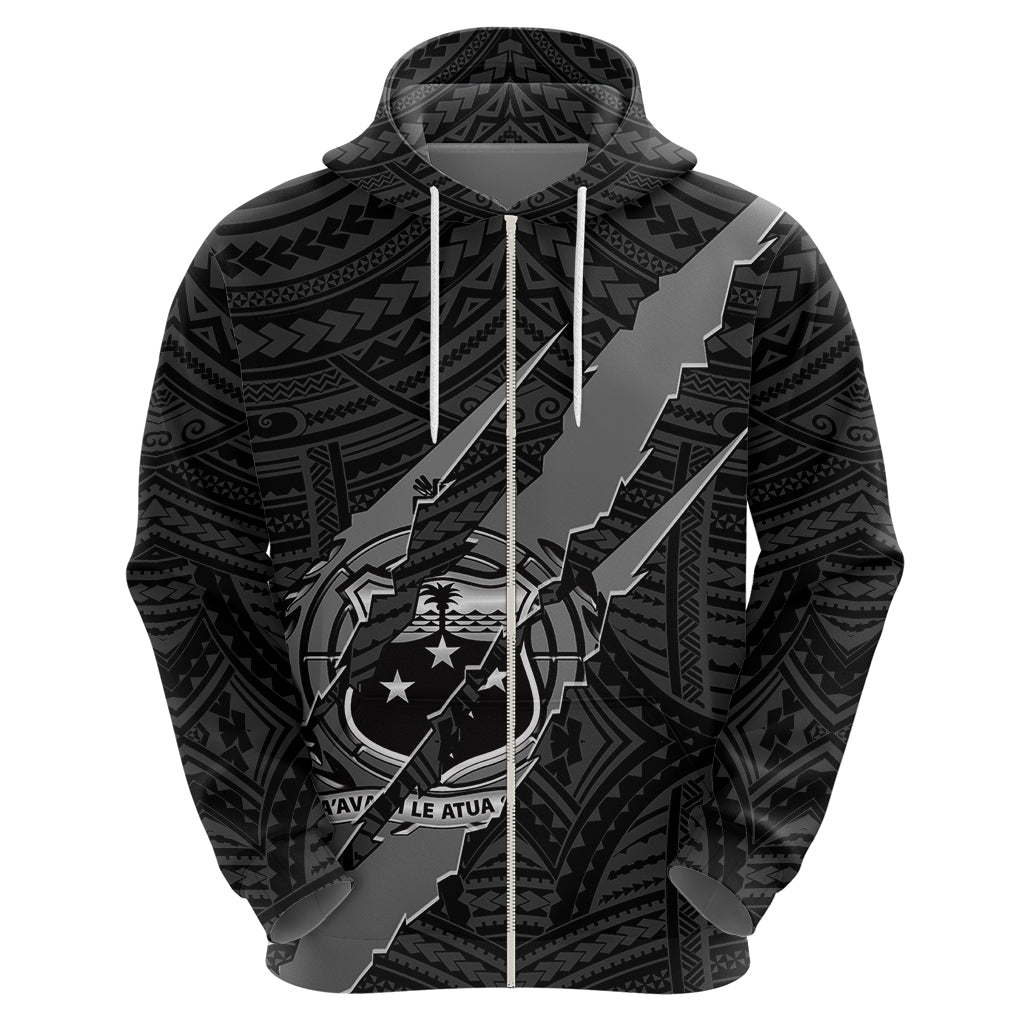 Polynesian Samoa Hoodie with Coat Of Arms Claws Style - Black LT6
