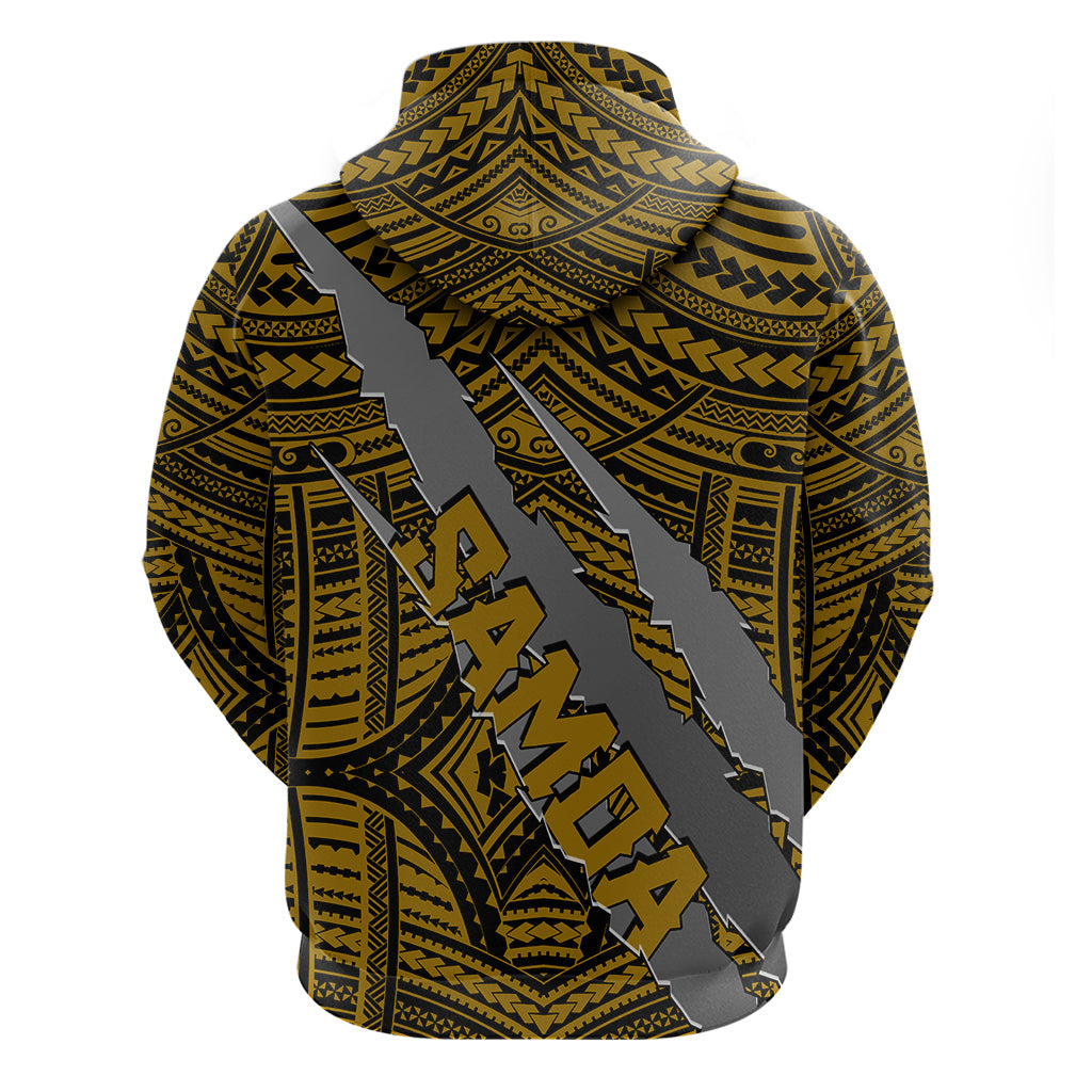 Polynesian Samoa Hoodie with Coat Of Arms Claws Style - Gold LT6