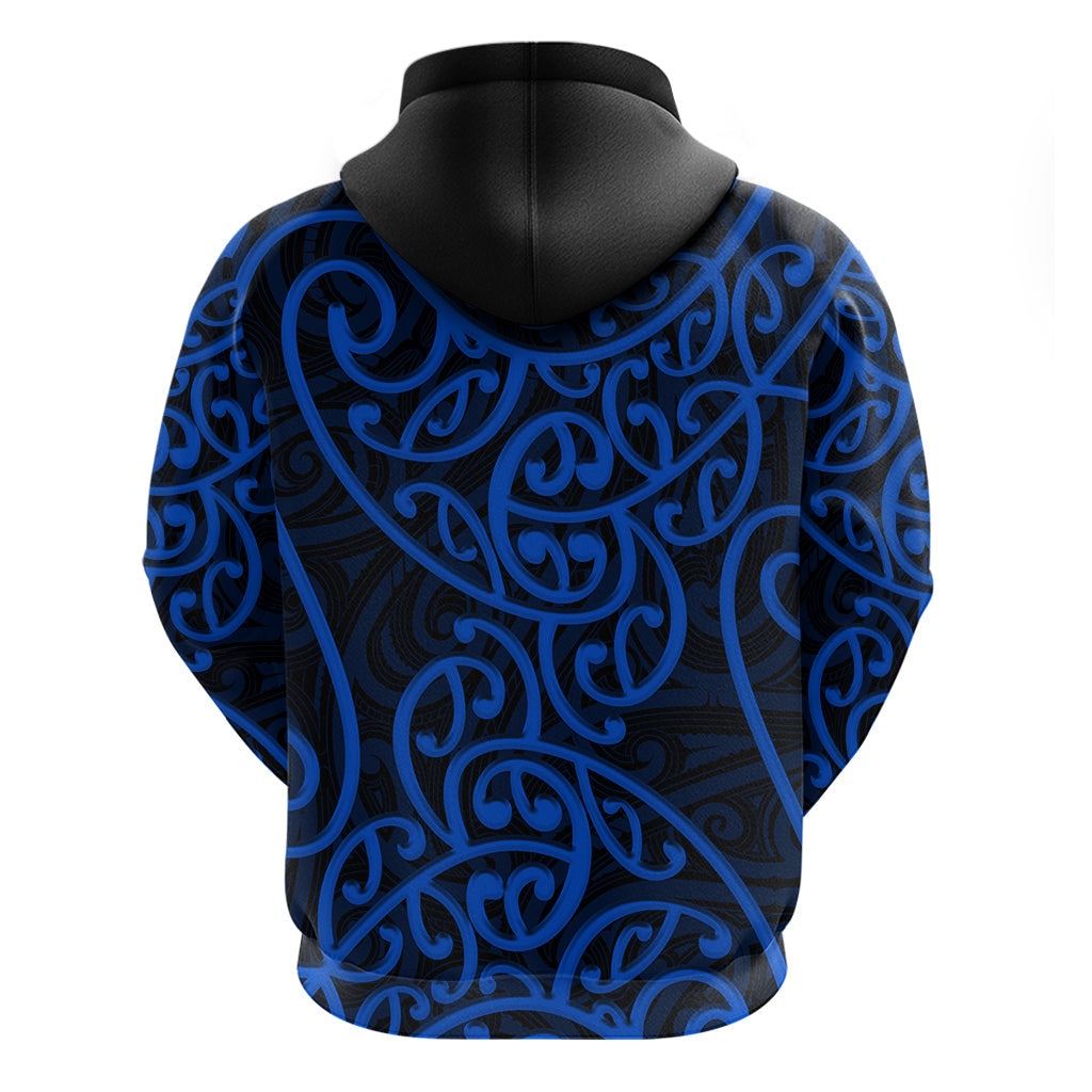 New Zealand Hoodie Maori Pattern Blue LT6