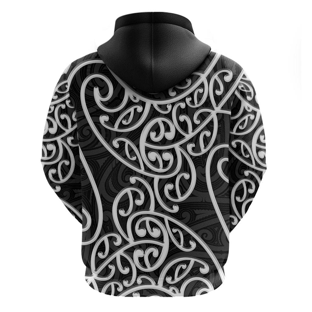 New Zealand Hoodie Maori Pattern White LT6