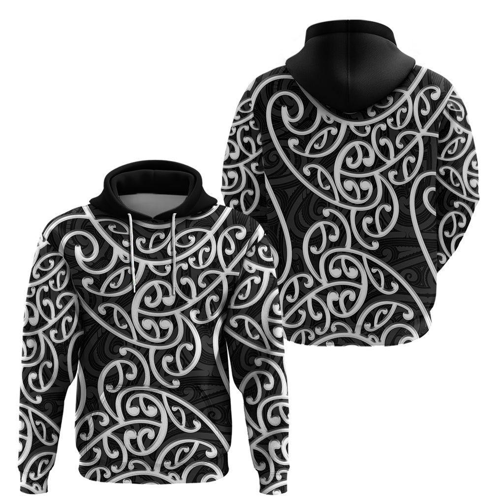 New Zealand Hoodie Maori Pattern White LT6