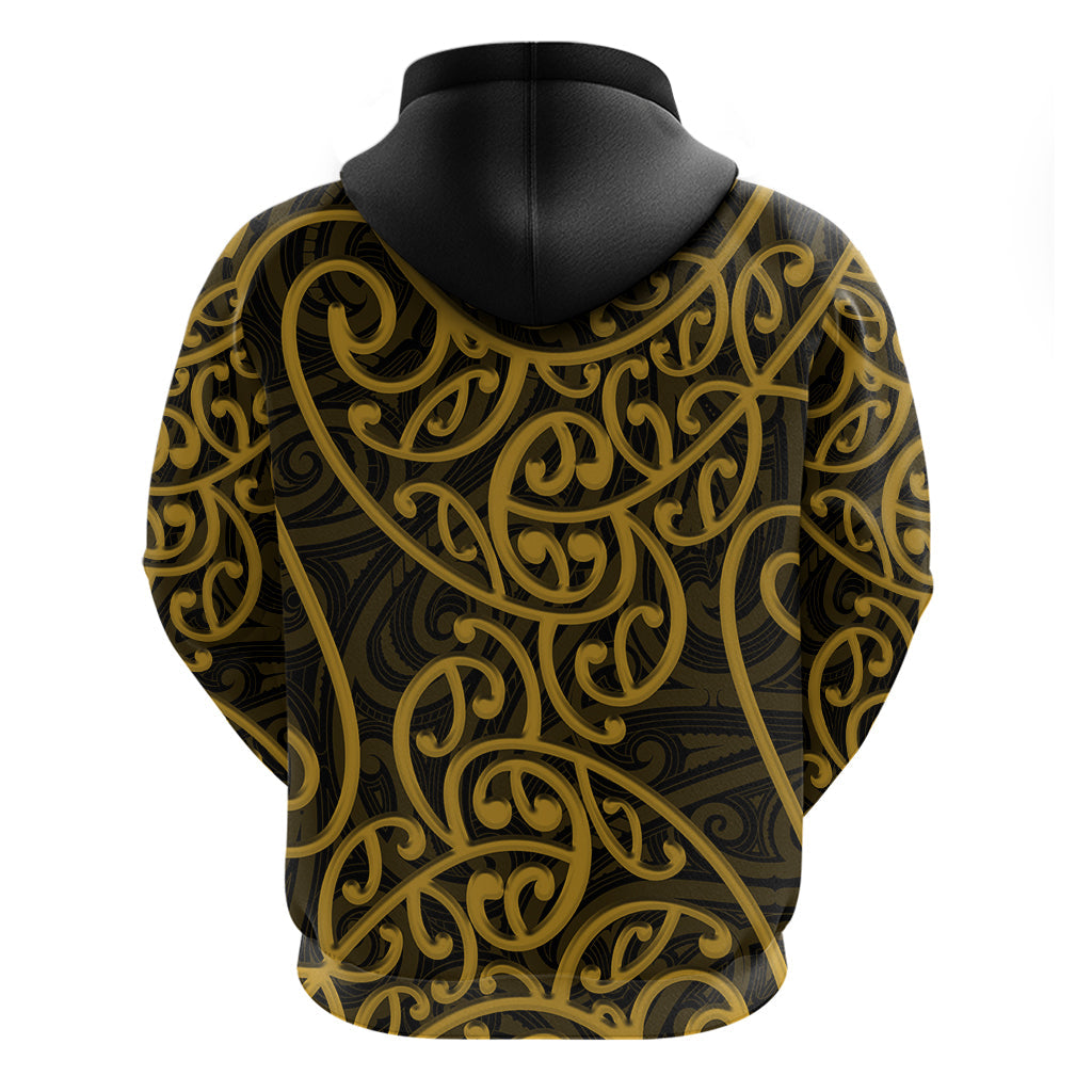 New Zealand Hoodie Maori Pattern Gold LT6