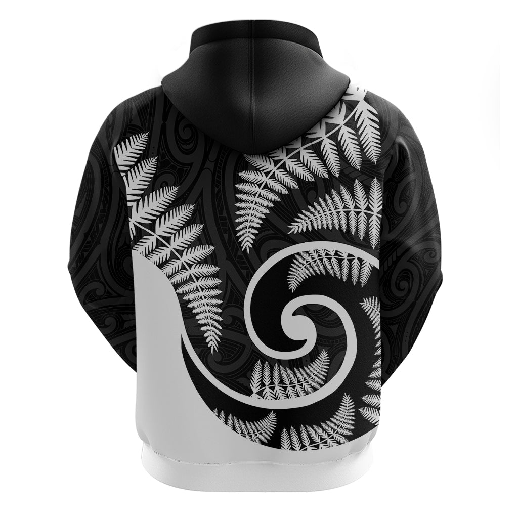 New Zealand Hoodie Maori With Silver Fern White LT6
