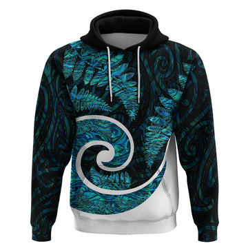 New Zealand Hoodie Maori With Silver Fern Papua Shell Green Ver.1 LT6