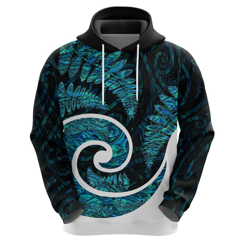 New Zealand Hoodie Maori With Silver Fern Papua Shell Green Ver.1 LT6