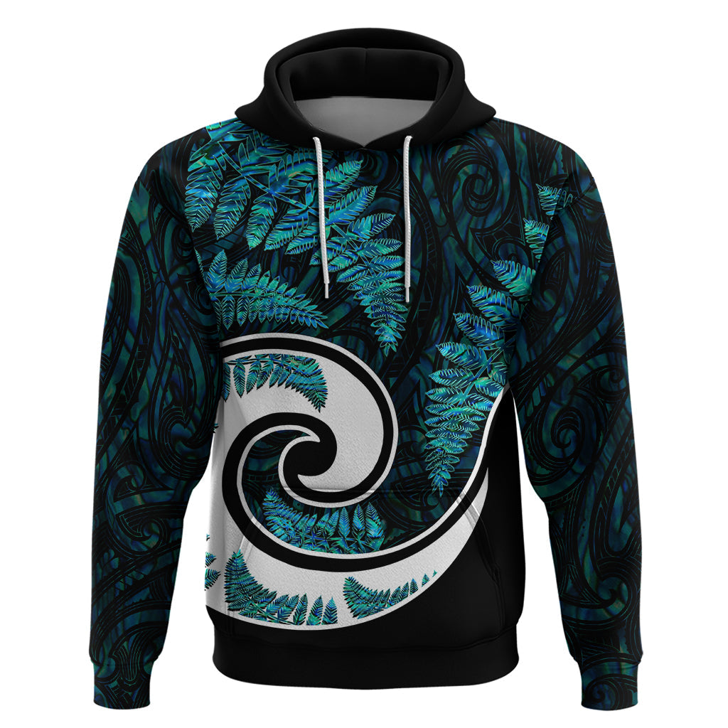 New Zealand Hoodie Maori With Silver Fern Papua Shell Green Ver.2 LT6