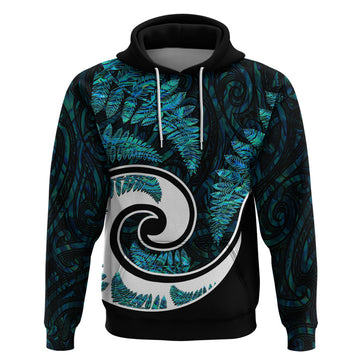New Zealand Hoodie Maori With Silver Fern Papua Shell Green Ver.2 LT6