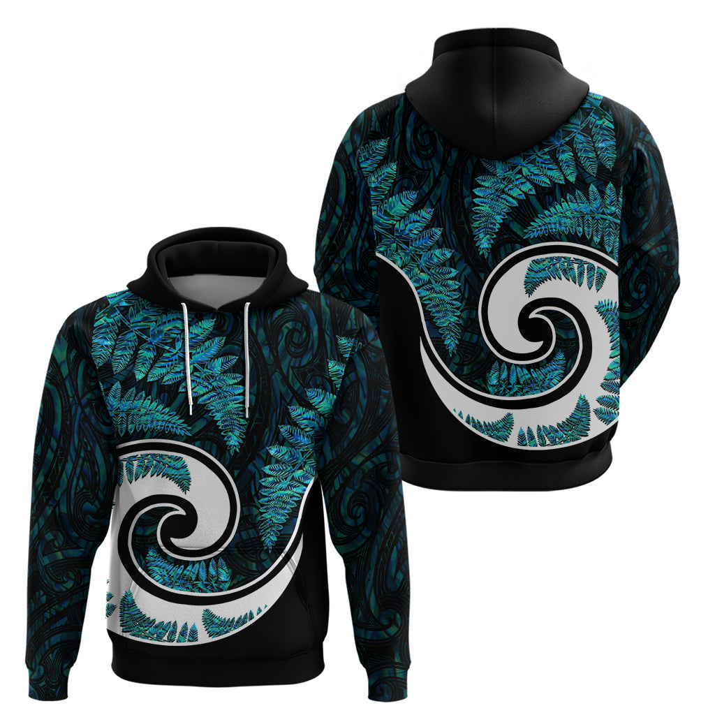 New Zealand Hoodie Maori With Silver Fern Papua Shell Green Ver.2 LT6
