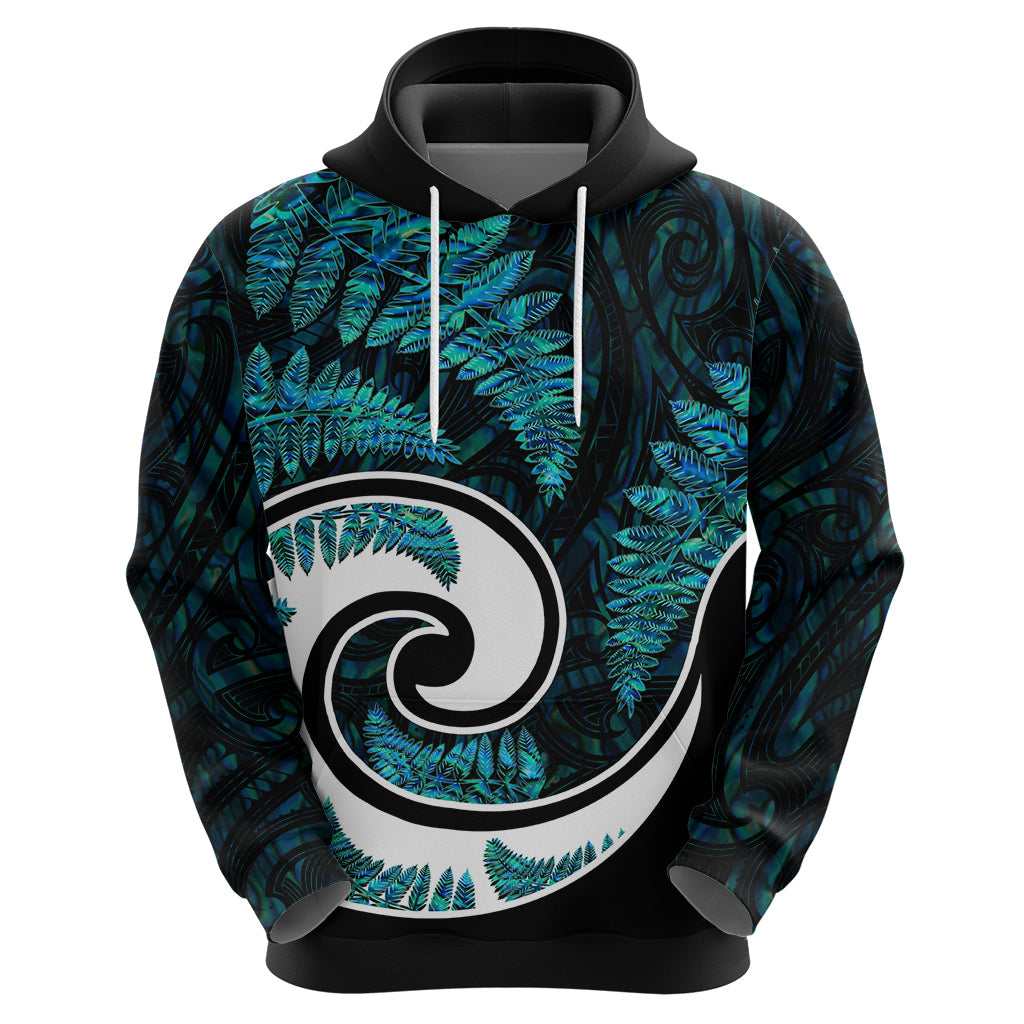 New Zealand Hoodie Maori With Silver Fern Papua Shell Green Ver.2 LT6