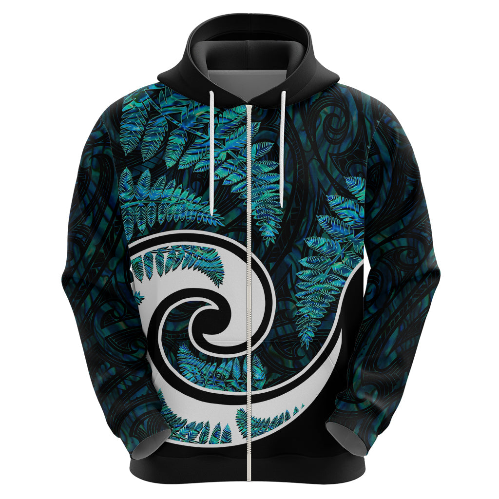 New Zealand Hoodie Maori With Silver Fern Papua Shell Green Ver.2 LT6