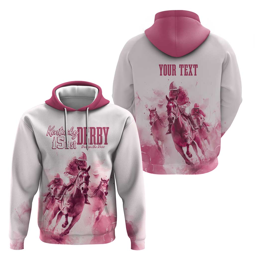 Personalised Kentucky Horse Racing Hoodie 151st Anniversary - Pink Out LT7