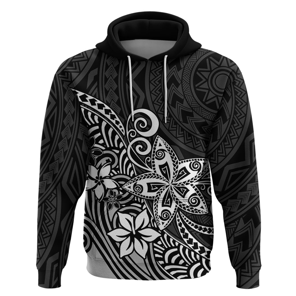 Polynesia Hoodie Plumeria Black Curves LT7