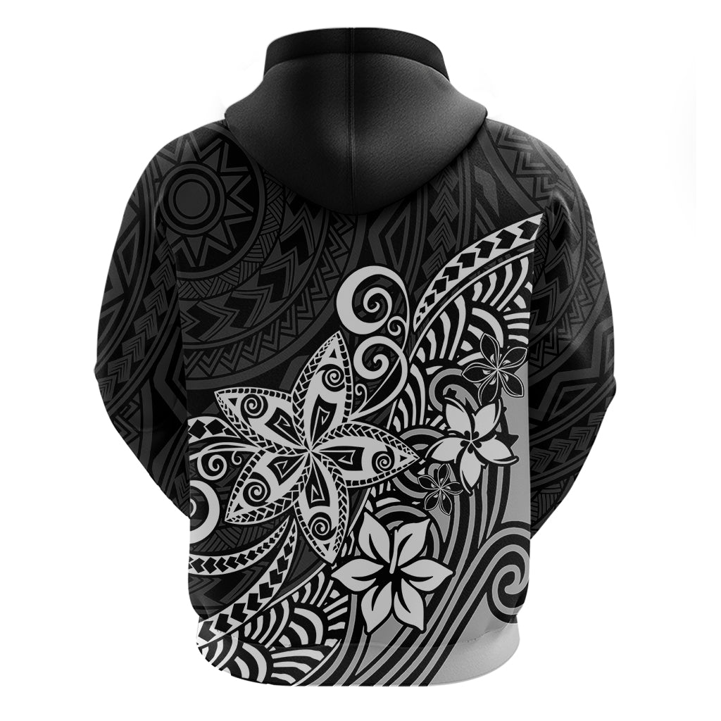 Polynesia Hoodie Plumeria Black Curves LT7