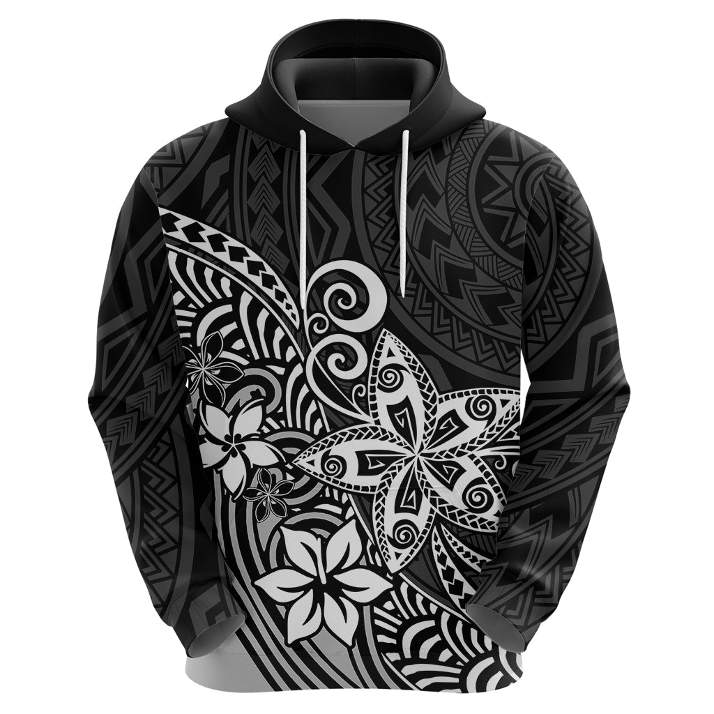 Polynesia Hoodie Plumeria Black Curves LT7