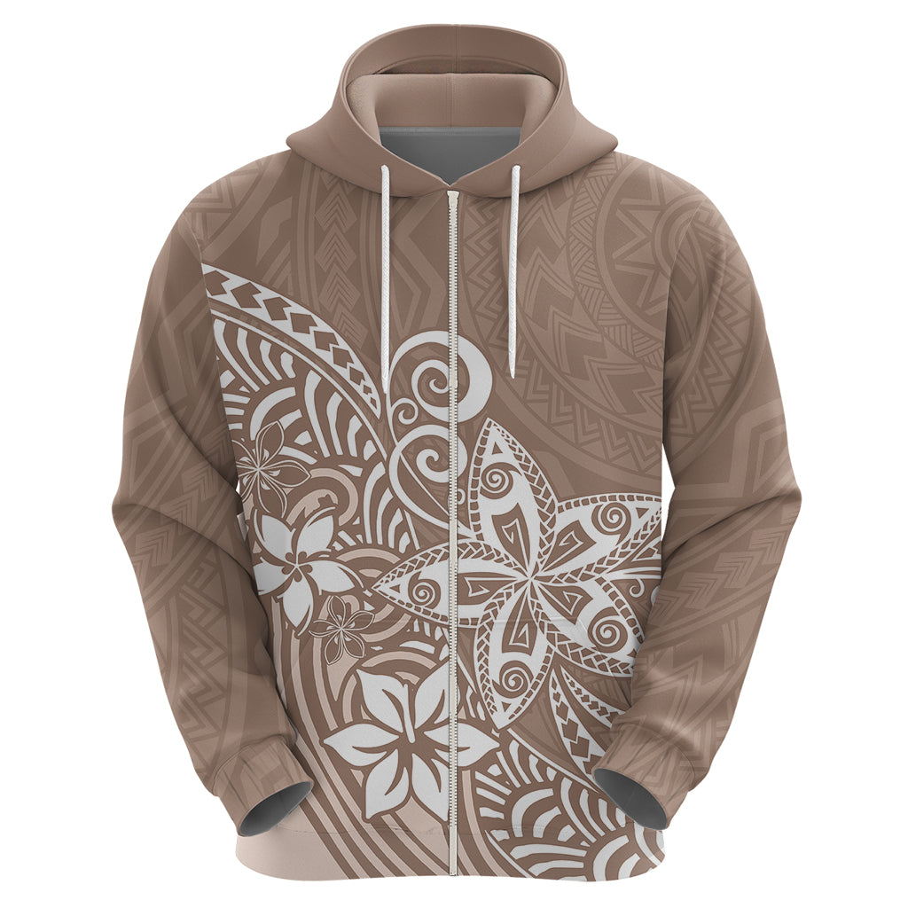 Polynesia Hoodie Plumeria Beige Curves LT7