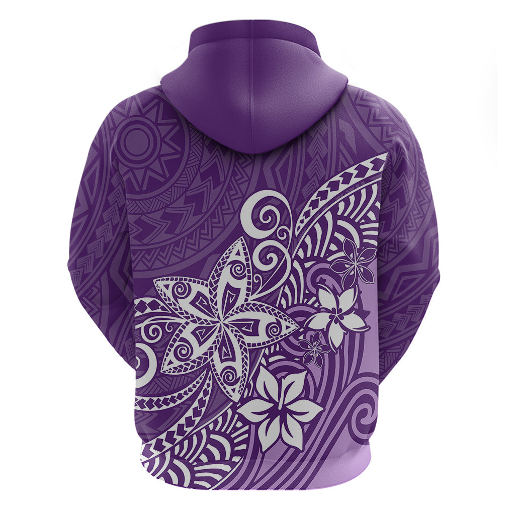 Polynesia Hoodie Plumeria Purple Curves LT7