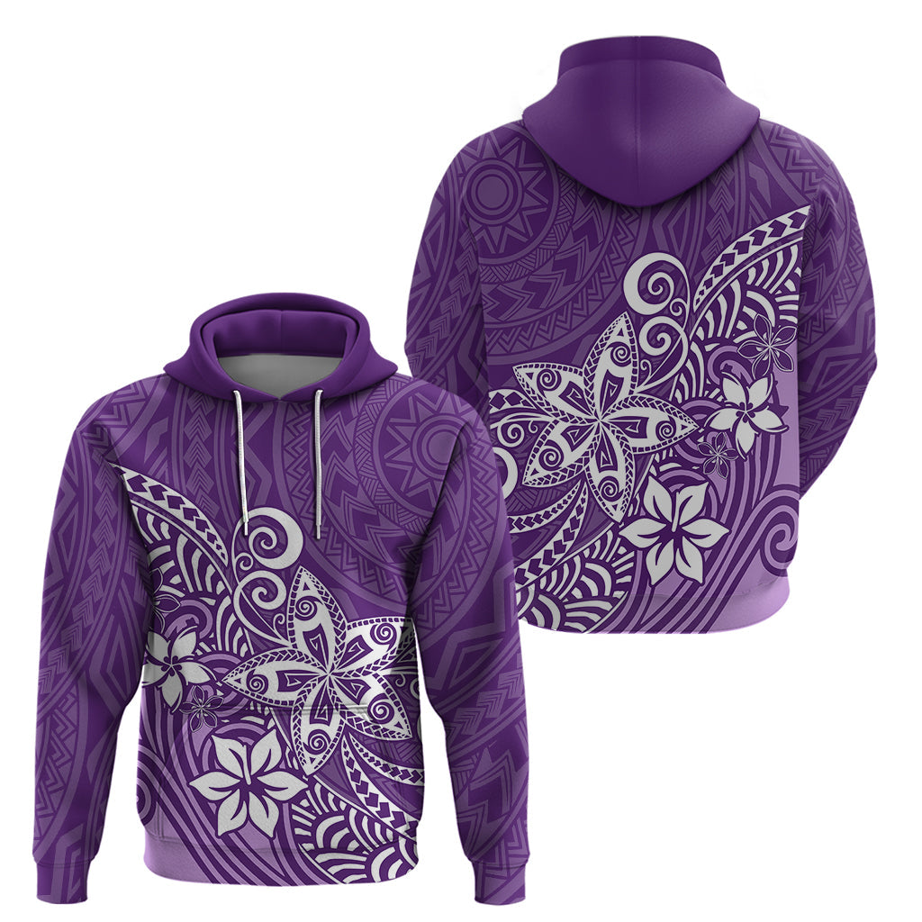 Polynesia Hoodie Plumeria Purple Curves LT7