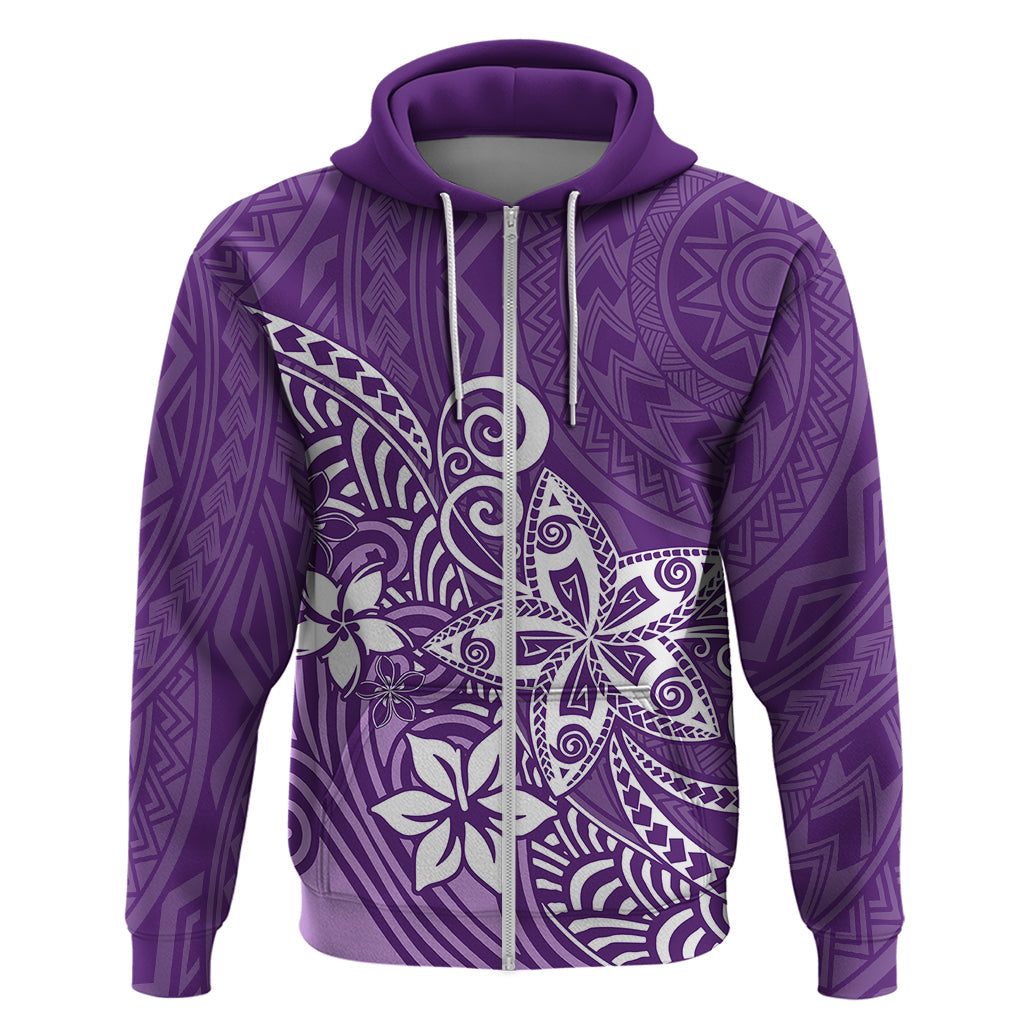 Polynesia Hoodie Plumeria Purple Curves LT7