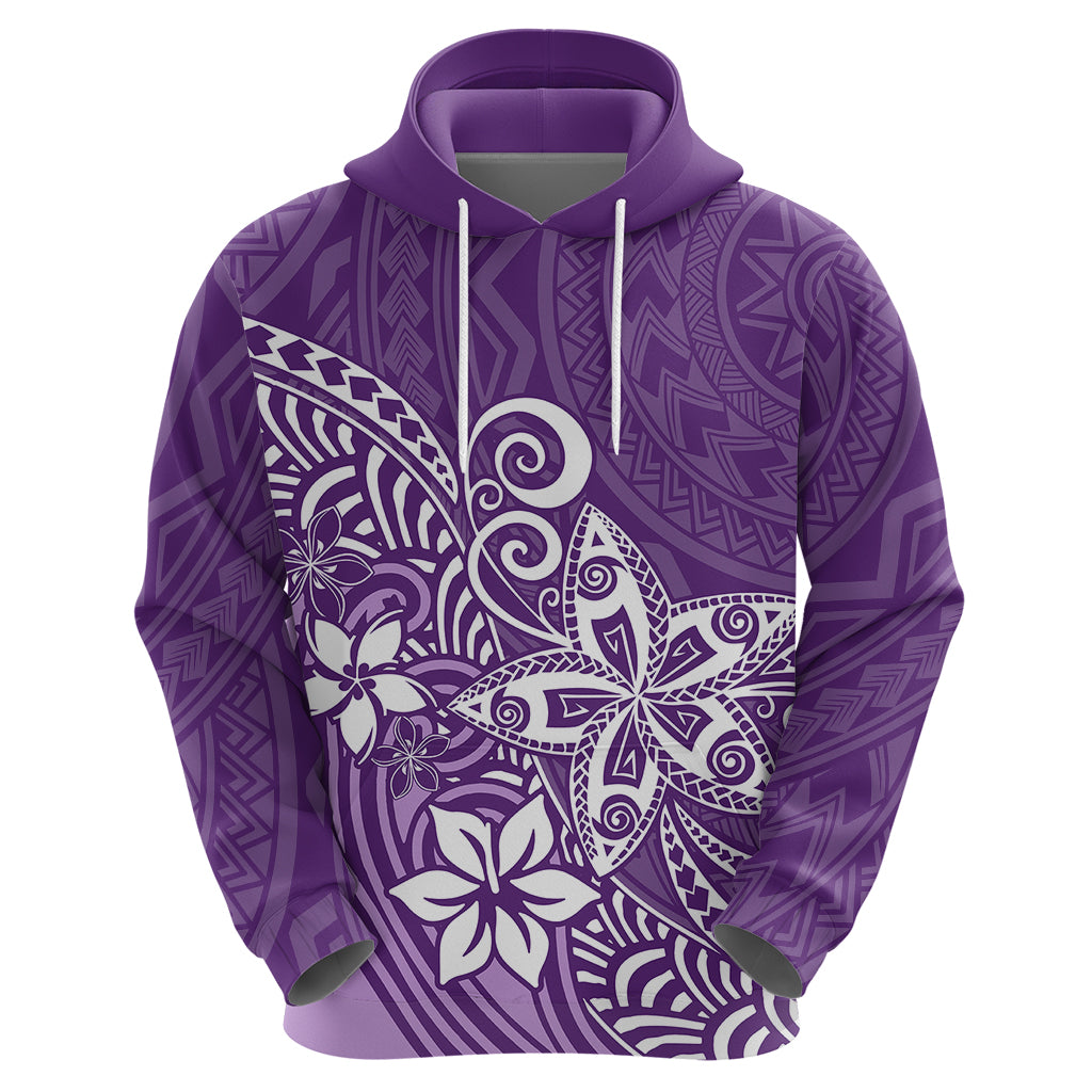 Polynesia Hoodie Plumeria Purple Curves LT7