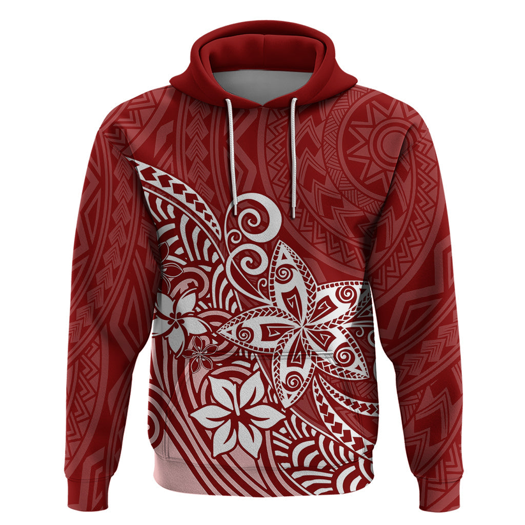 Polynesia Hoodie Plumeria Red Curves LT7