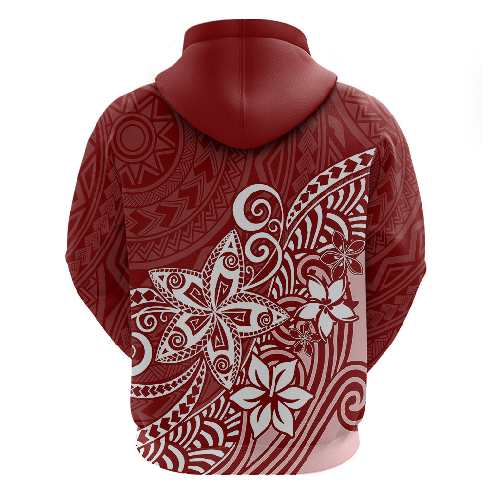 Polynesia Hoodie Plumeria Red Curves LT7
