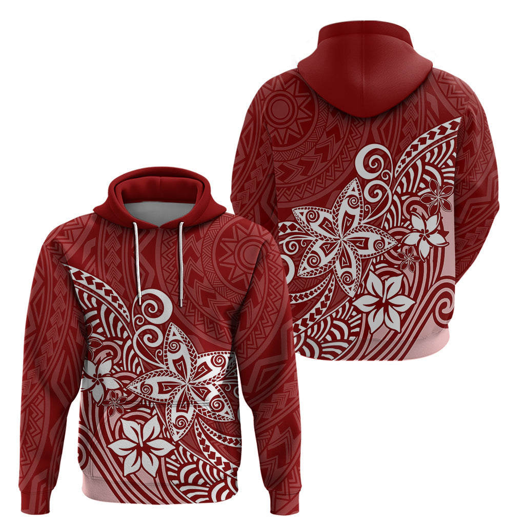 Polynesia Hoodie Plumeria Red Curves LT7