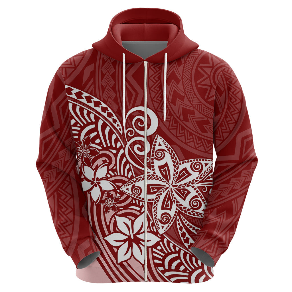 Polynesia Hoodie Plumeria Red Curves LT7