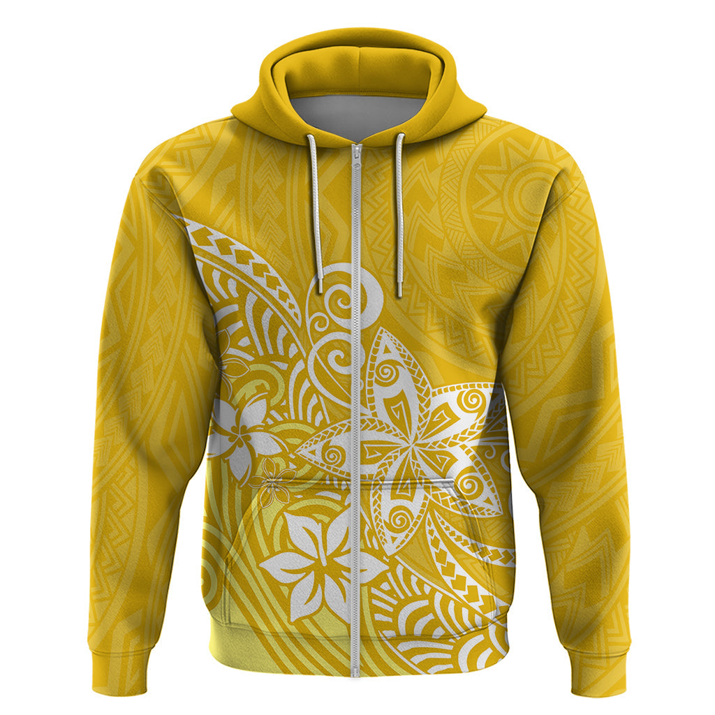 Polynesia Hoodie Plumeria Yellow Curves LT7