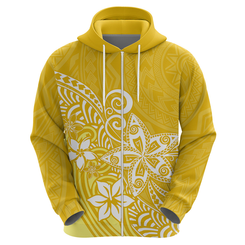 Polynesia Hoodie Plumeria Yellow Curves LT7
