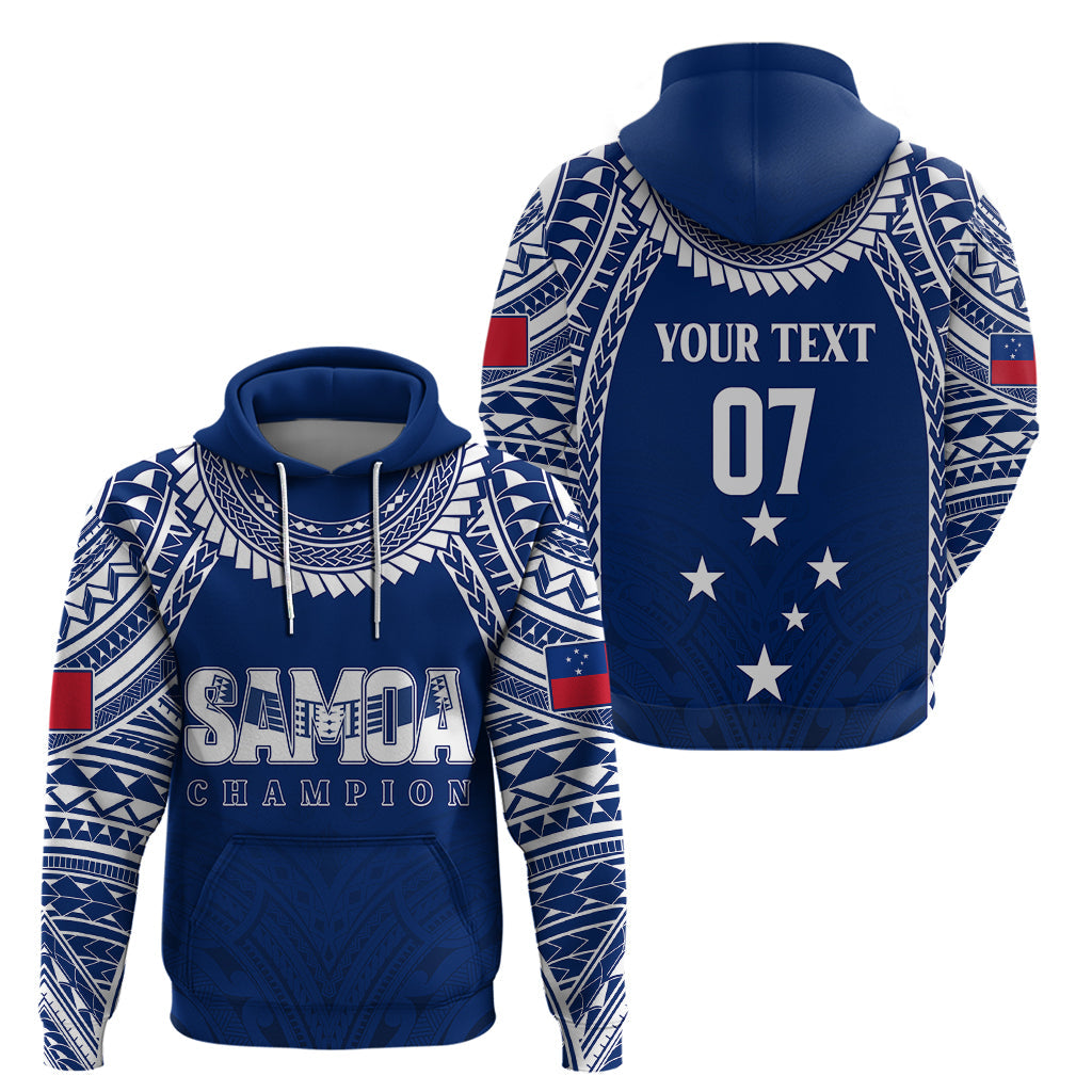 Personalised Samoa Rugby Hoodie WC 2023 Champions LT7
