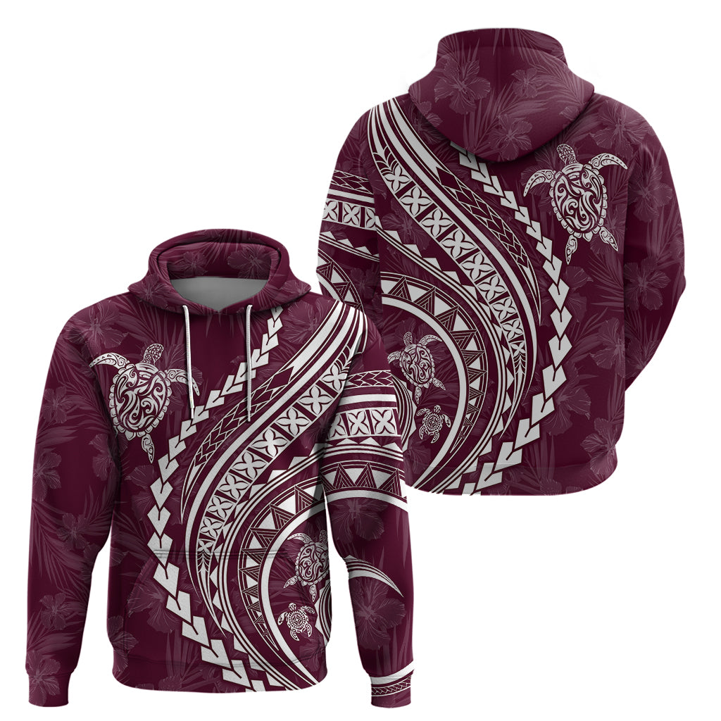 Polynesian Pride Hoodie Turtle Hibiscus Luxury Style - Champagne LT7