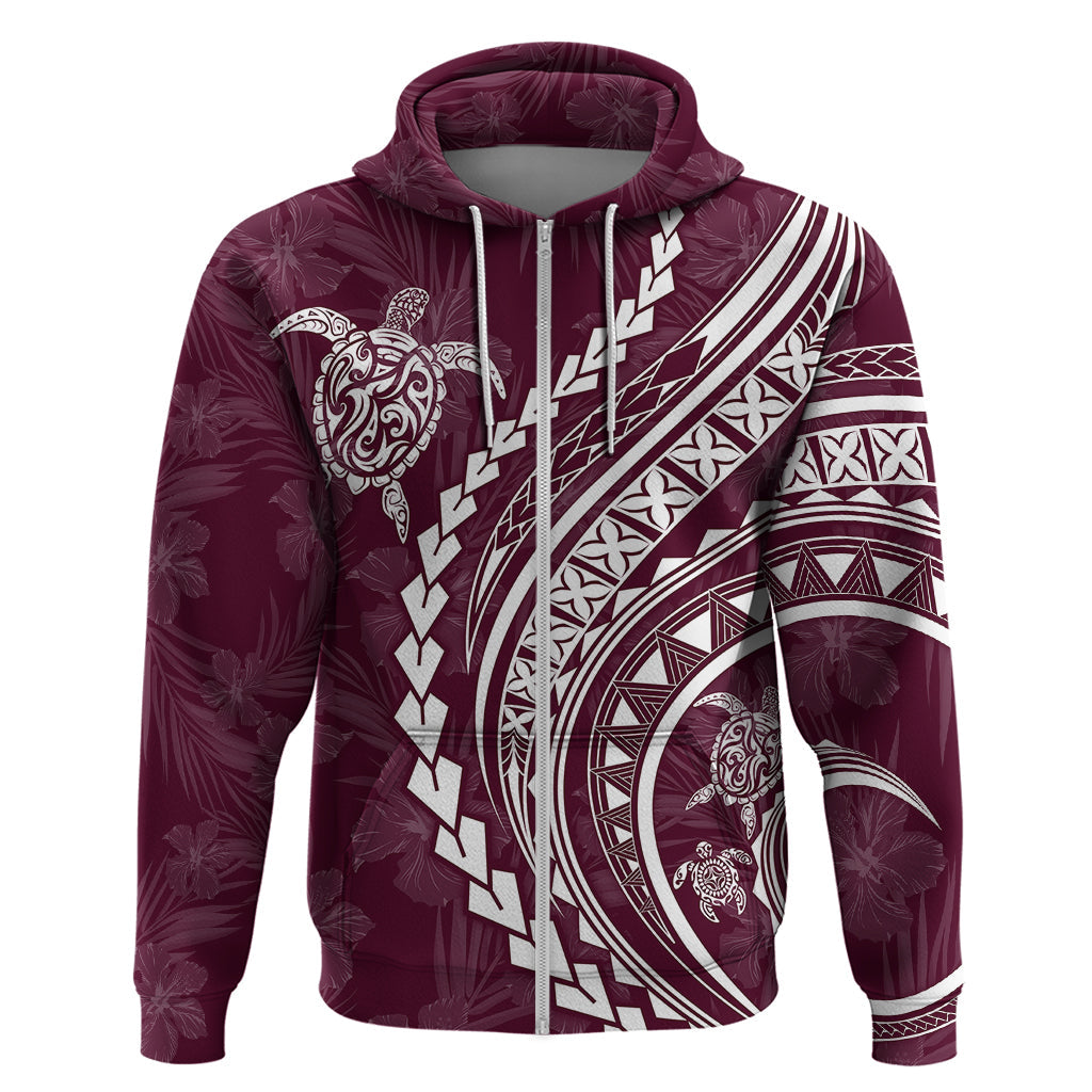 Polynesian Pride Hoodie Turtle Hibiscus Luxury Style - Champagne LT7