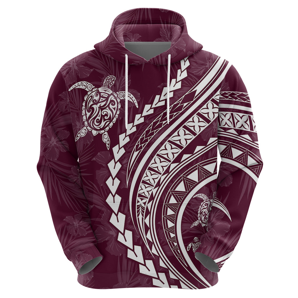 Polynesian Pride Hoodie Turtle Hibiscus Luxury Style - Champagne LT7