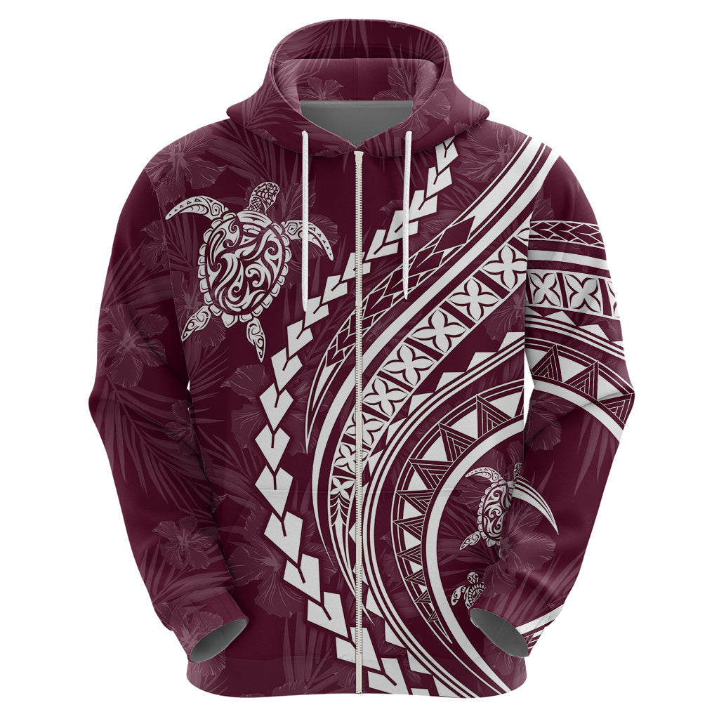 Polynesian Pride Hoodie Turtle Hibiscus Luxury Style - Champagne LT7