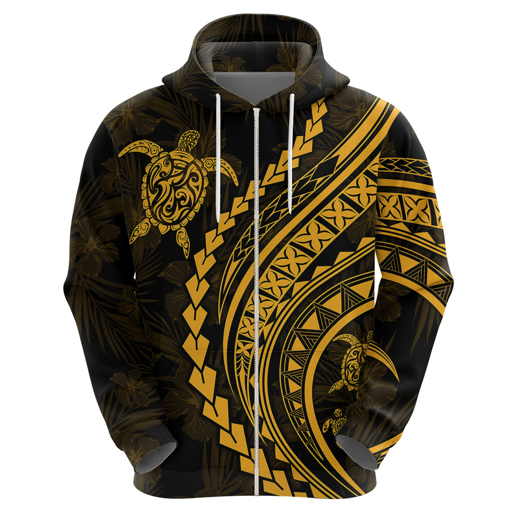 Polynesian Pride Hoodie Turtle Hibiscus Luxury Style - Merigold LT7