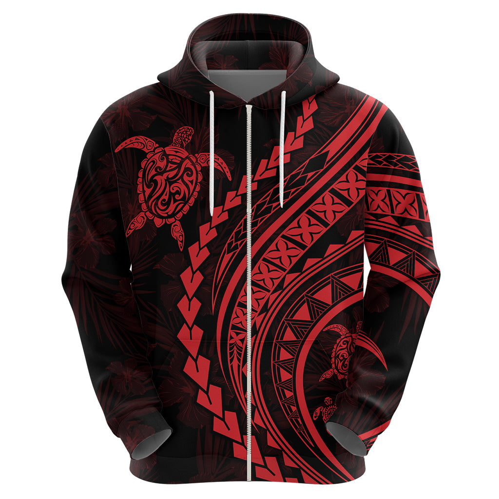 Polynesian Pride Hoodie Turtle Hibiscus Luxury Style - Rose LT7