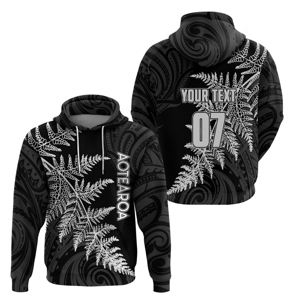 Personalised New Zealand Rugby Hoodie World Cup 2023 Silver Fern Champions LT7