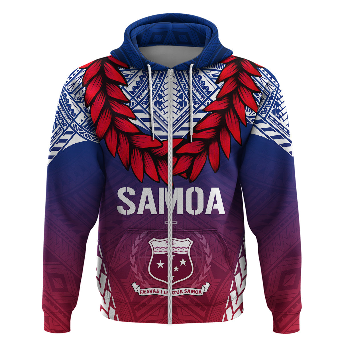 Custom Samoa Independence Day Hoodie Ula Fala Gradient Color LT7