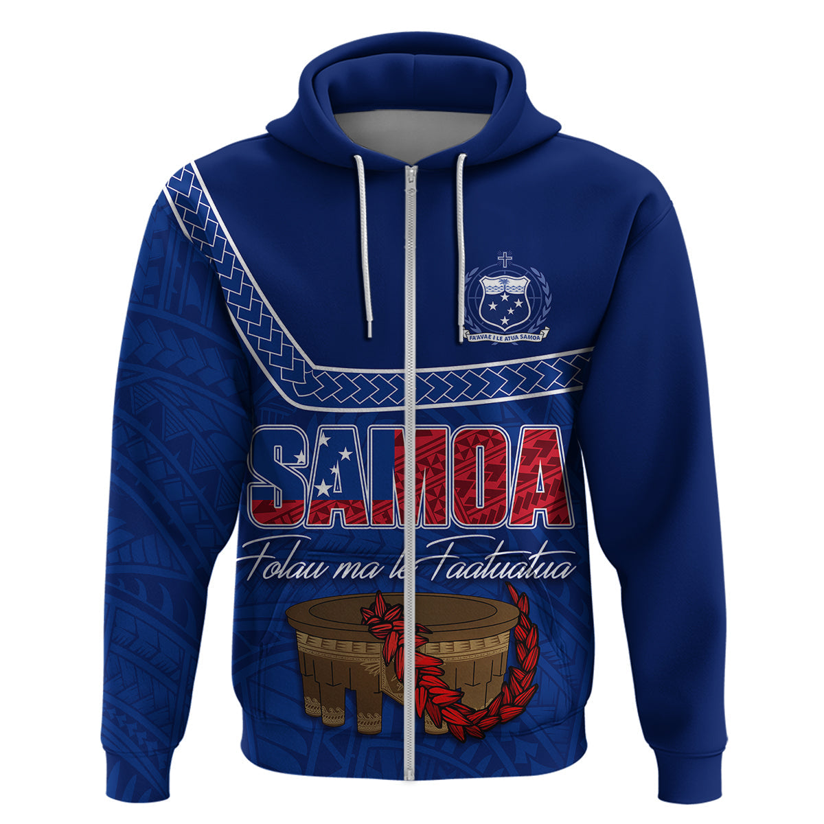 Custom Samoa Independence Day Hoodie Kava And Ula Fala - Sail With Faith LT7