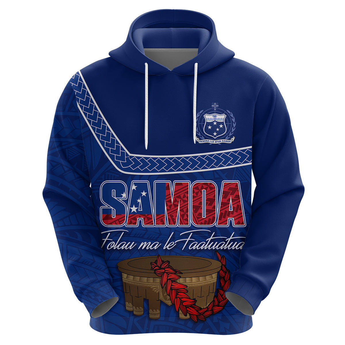 Custom Samoa Independence Day Hoodie Kava And Ula Fala - Sail With Faith LT7
