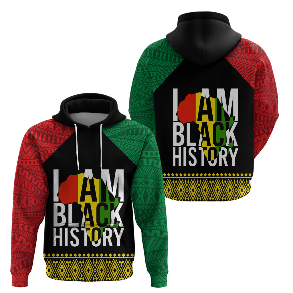 Juneteenth Hoodie Mix African Pattern I Am Black History LT7