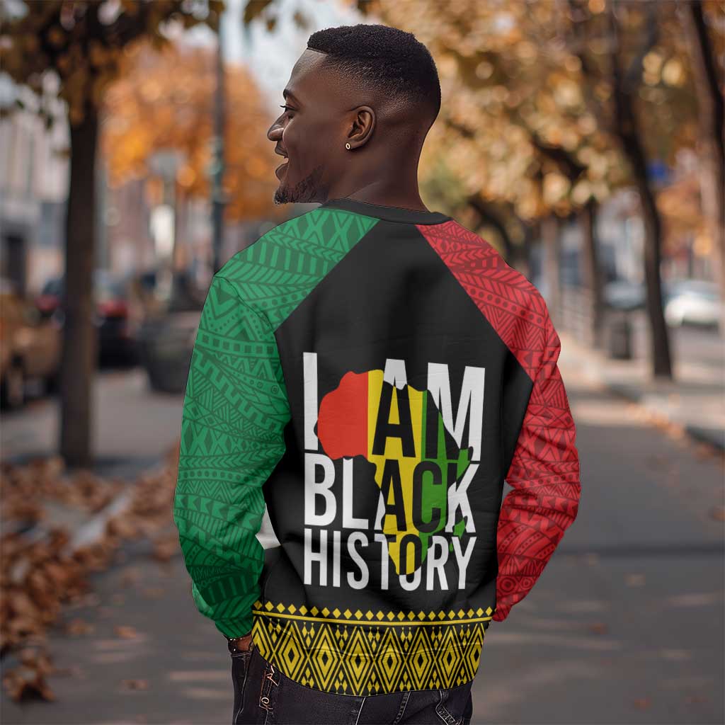 Juneteenth Sweatshirt Mix African Pattern - I Am Black History LT7