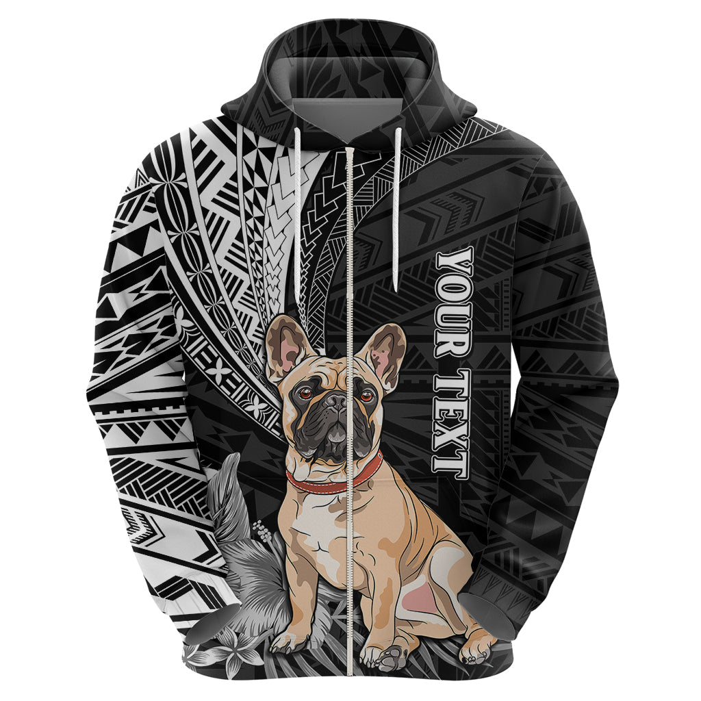 Personalised Polynesian Hoodie Bulldog With Polynesian Patterns LT7